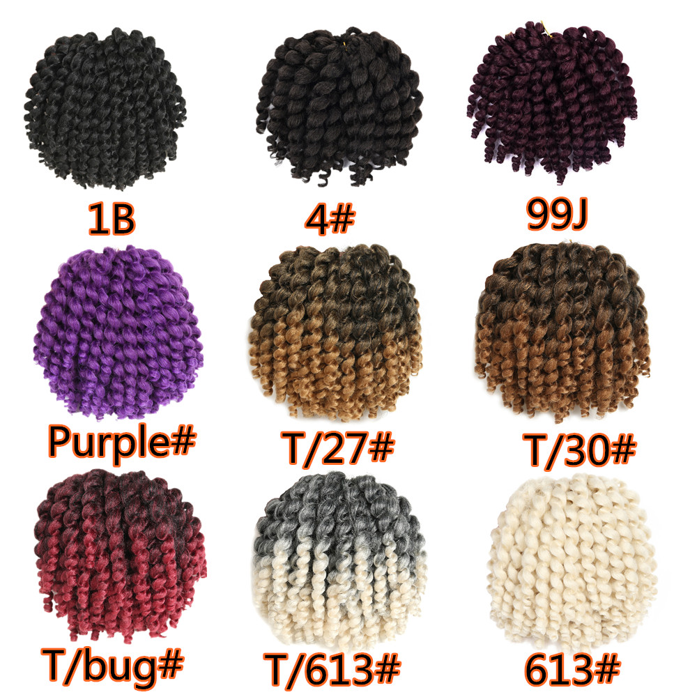 Ombre Jumpy Wand Crochet Braids Jamaican Bounce Curl Crochet Hair Synthetic Braiding Hair Extensions