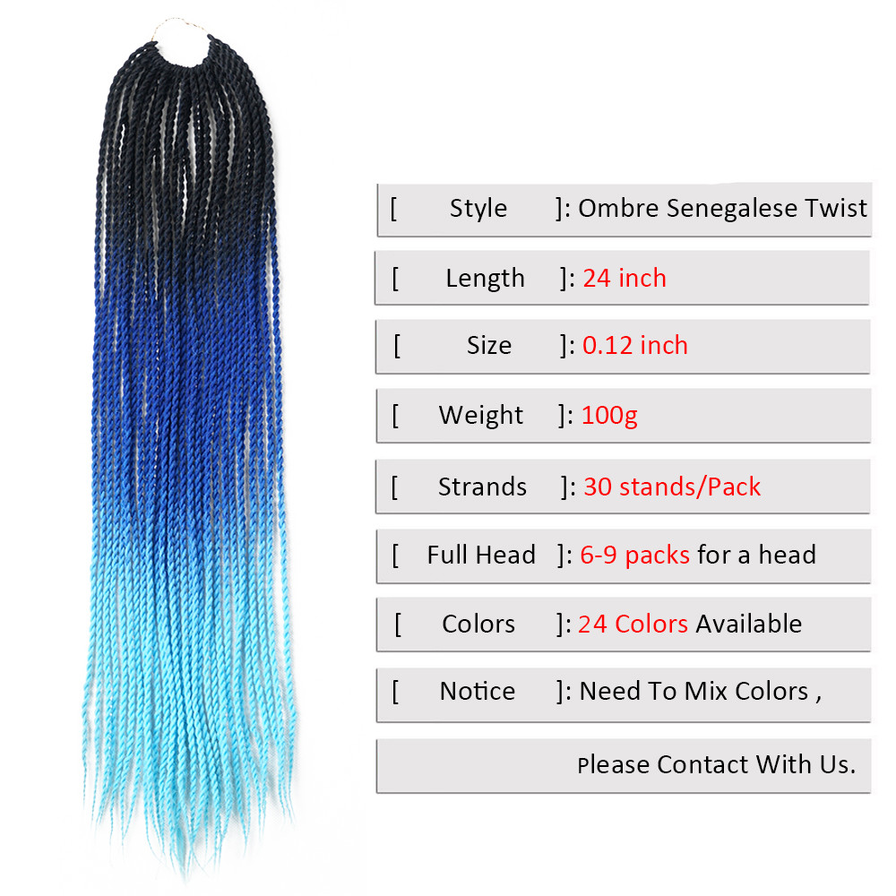 30Roots Ombre Braiding Hair Senegalese Twist Hair Extensions Synthetic Grey  Colors Crochet Braids