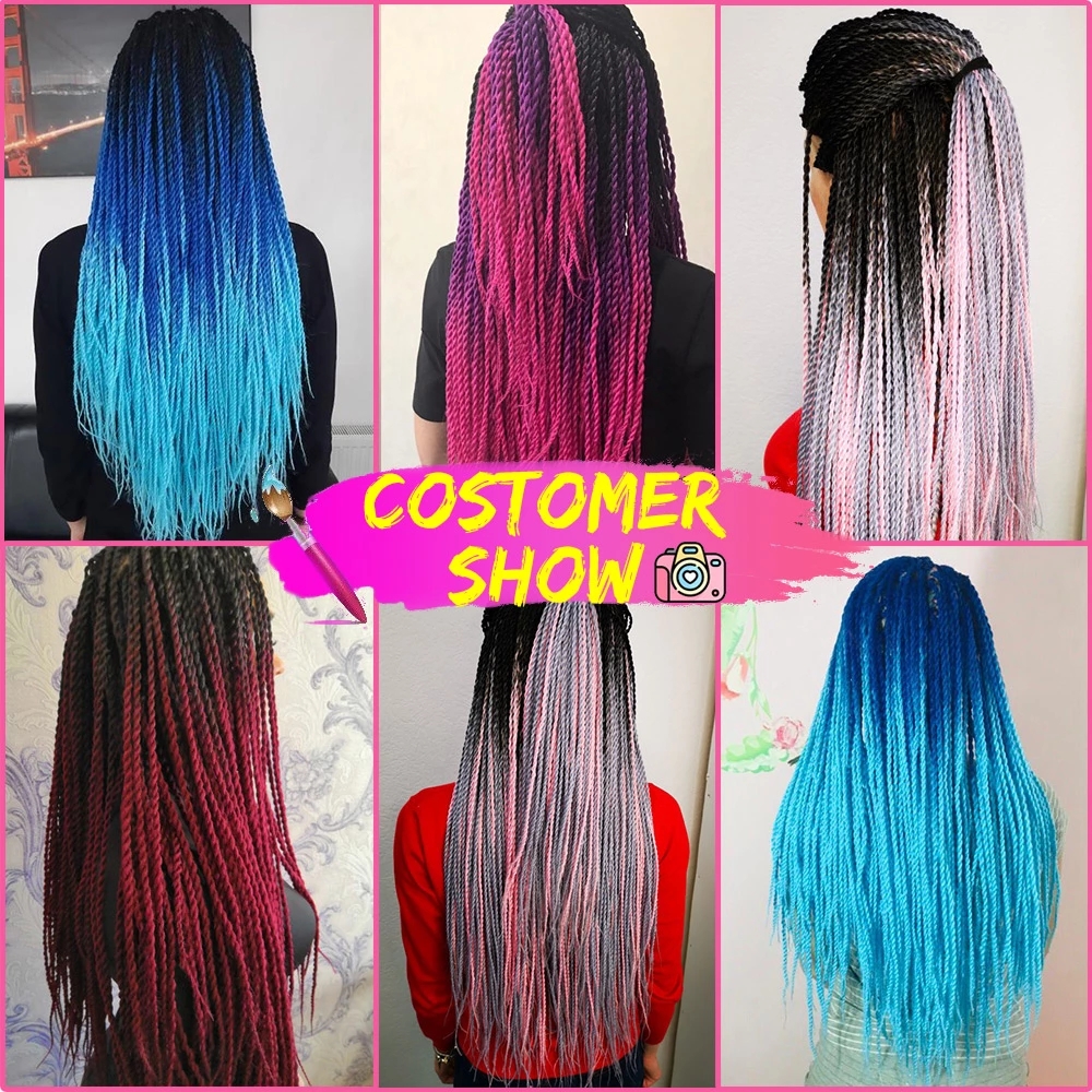 30Roots Ombre Braiding Hair Senegalese Twist Hair Extensions Synthetic Grey  Colors Crochet Braids