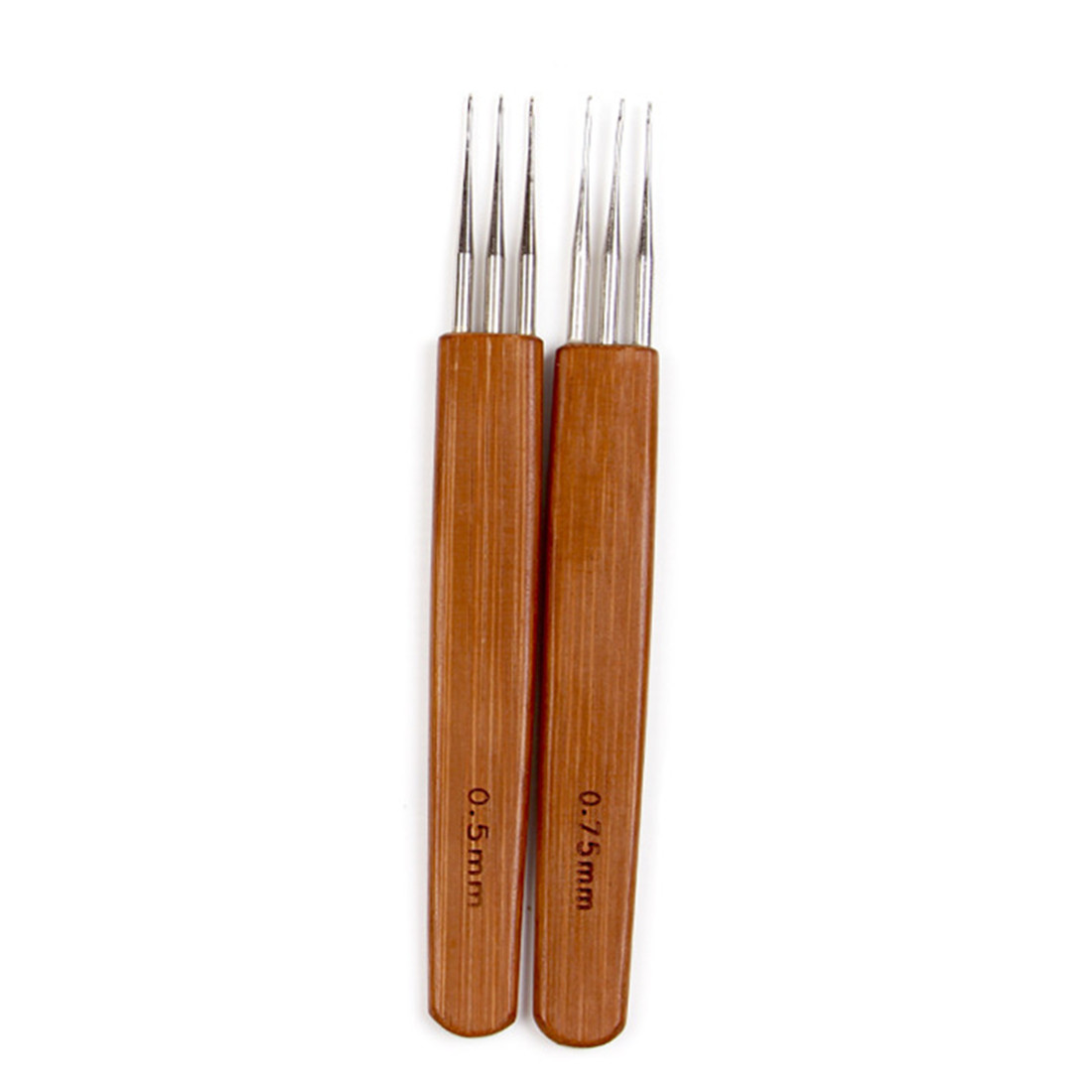 1/2/3 Hook Dreadlock Wood Handle Crochet Needle Hook For Dreadlocks Braids Hair Making Needle Tools