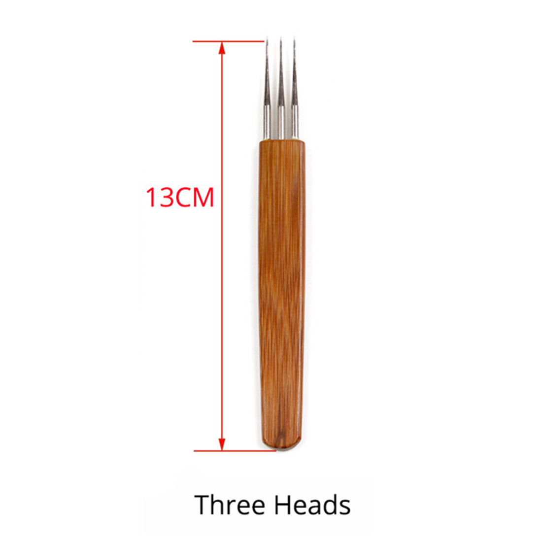 1/2/3 Hook Dreadlock Wood Handle Crochet Needle Hook For Dreadlocks Braids Hair Making Needle Tools