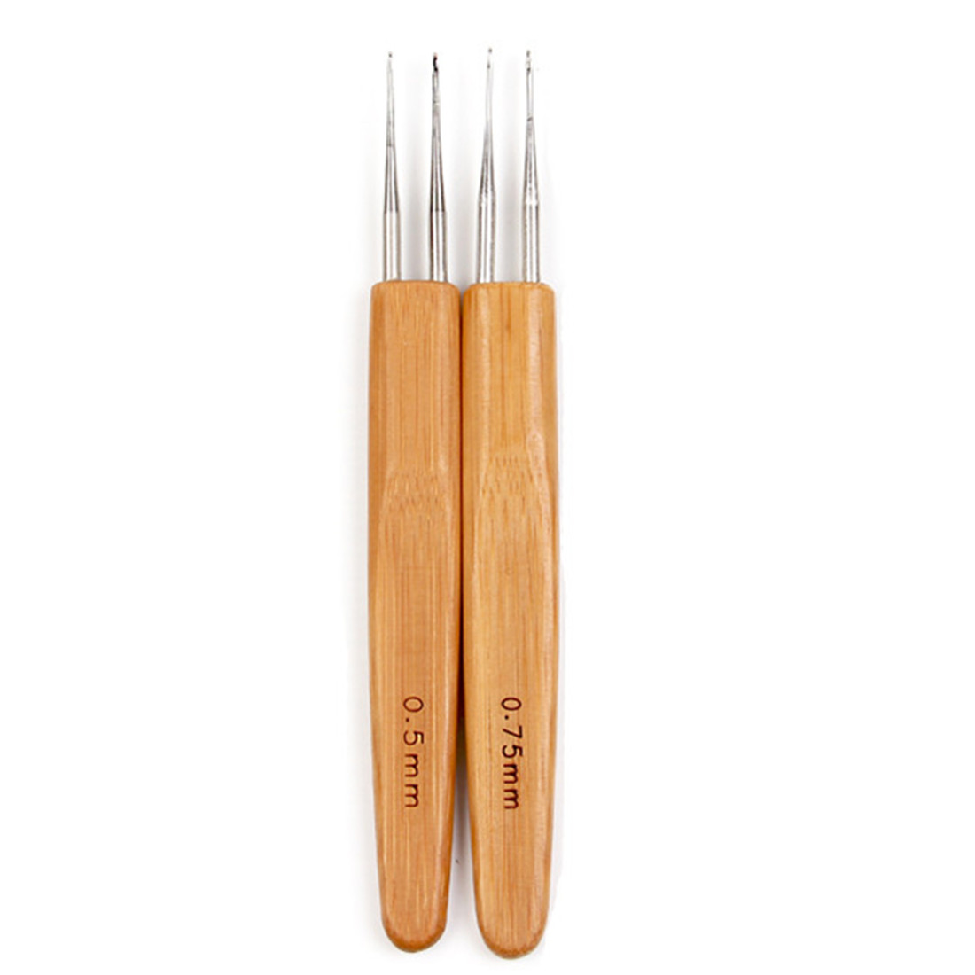 1/2/3 Hook Dreadlock Wood Handle Crochet Needle Hook For Dreadlocks Braids Hair Making Needle Tools