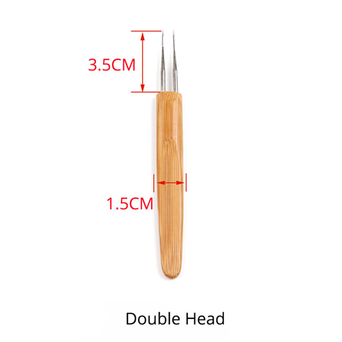 1/2/3 Hook Dreadlock Wood Handle Crochet Needle Hook For Dreadlocks Braids Hair Making Needle Tools