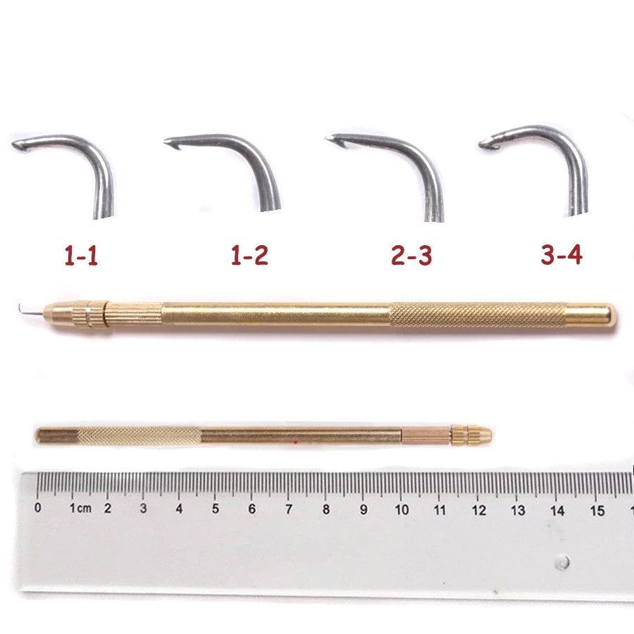 Ventilating Needle For Making Lace Frontal Golden Professional Lace Wig Needles With Copper Handle