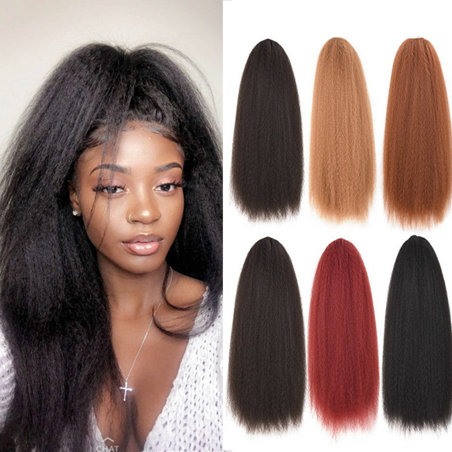 Adjustable Strap Kinky Curly Yaki Ponytail Hairpiece Comb Synthetic Pony Tail False  Hair Extension