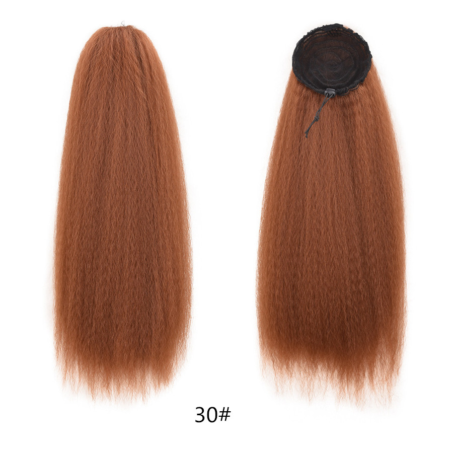 Adjustable Strap Kinky Curly Yaki Ponytail Hairpiece Comb Synthetic Pony Tail False  Hair Extension