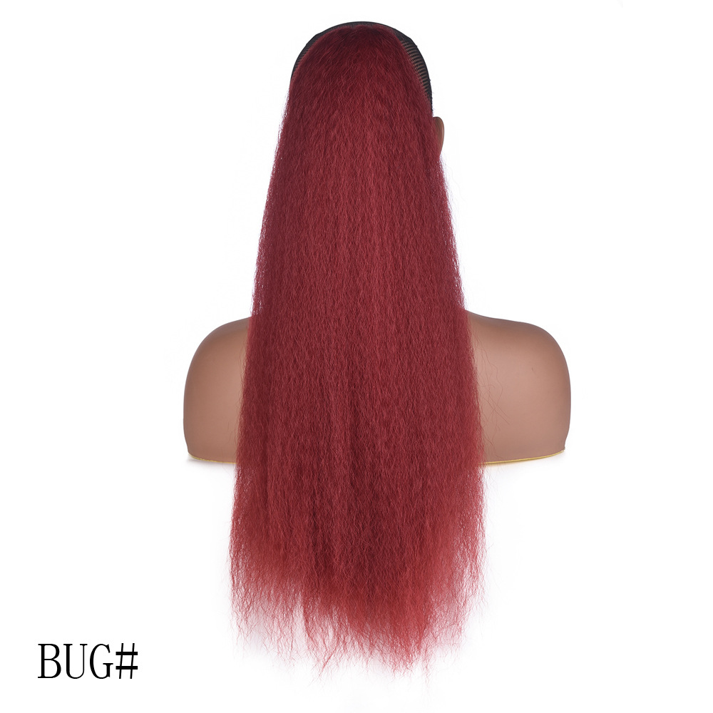 Adjustable Strap Kinky Curly Yaki Ponytail Hairpiece Comb Synthetic Pony Tail False  Hair Extension