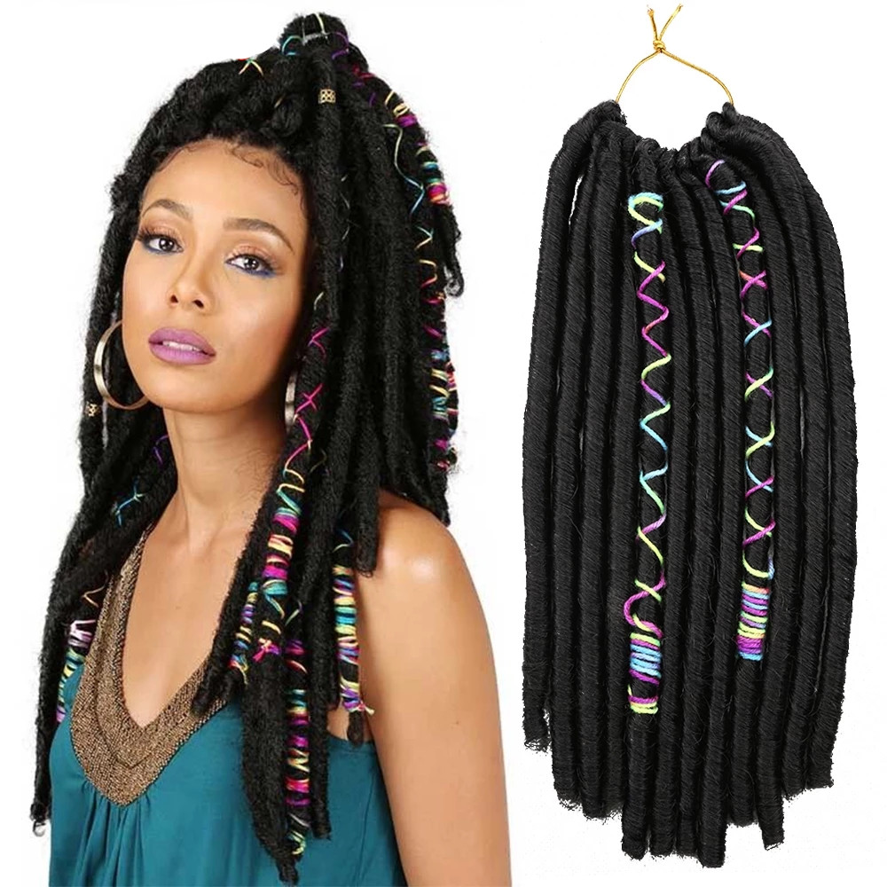 Faux Locs With Color Line Soft Dreadlocks Crochet Braids Hair Synthetic Braiding Hair Extensions