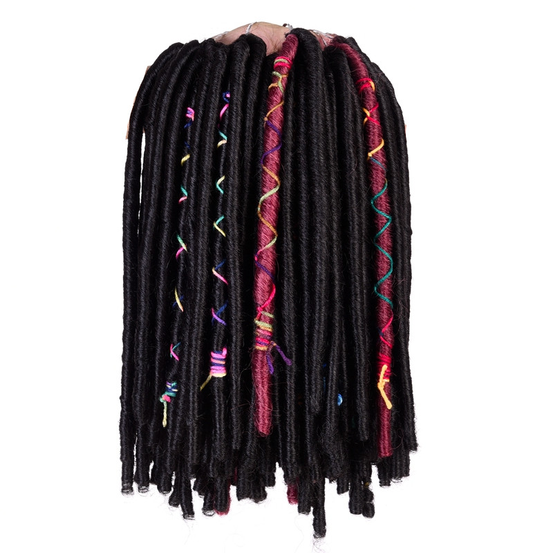 Faux Locs With Color Line Soft Dreadlocks Crochet Braids Hair Synthetic Braiding Hair Extensions