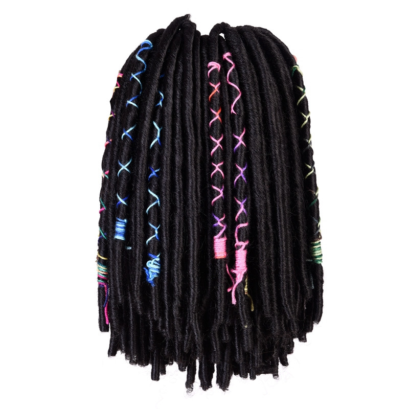 Faux Locs With Color Line Soft Dreadlocks Crochet Braids Hair Synthetic Braiding Hair Extensions