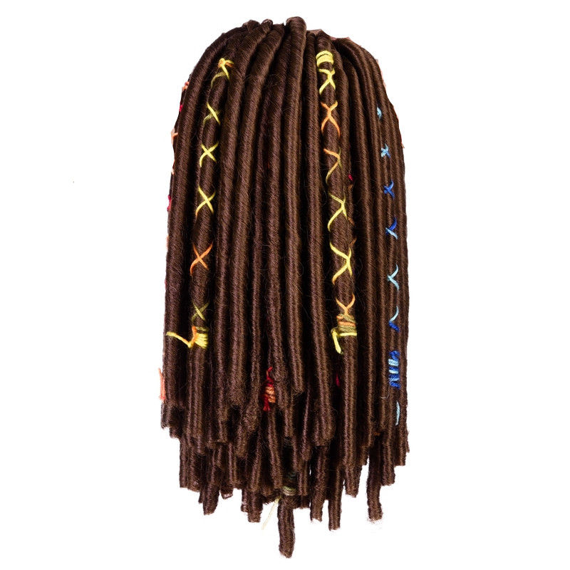 Faux Locs With Color Line Soft Dreadlocks Crochet Braids Hair Synthetic Braiding Hair Extensions