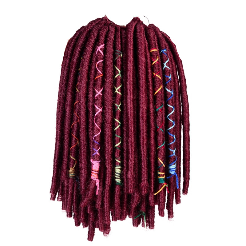 Faux Locs With Color Line Soft Dreadlocks Crochet Braids Hair Synthetic Braiding Hair Extensions