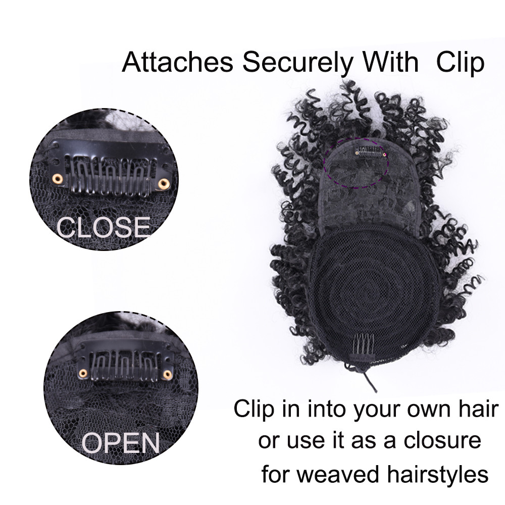 High Puff Afro Kinky Curly Drawstring Ponytail Synthetic Hair Extensions  Hair Ponytail with Clip in