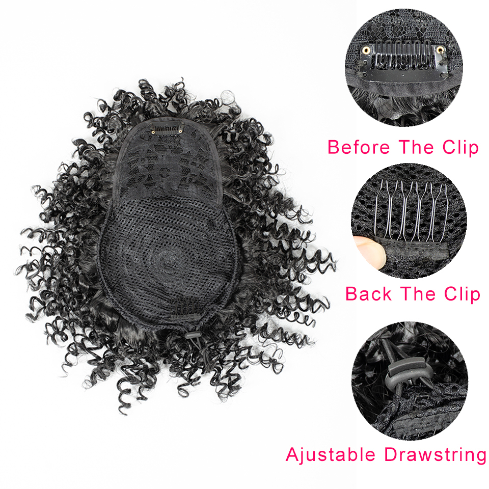 High Puff Afro Kinky Curly Drawstring Ponytail Synthetic Hair Extensions  Hair Ponytail with Clip in