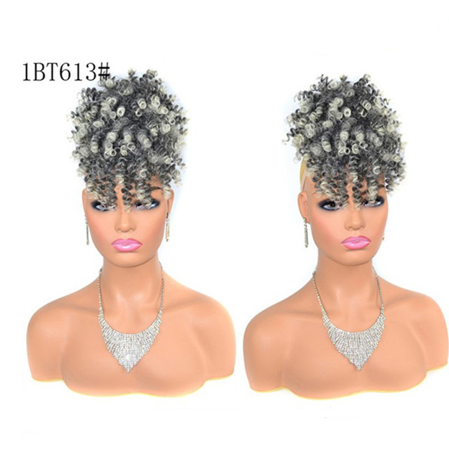 High Puff Afro Kinky Curly Drawstring Ponytail Synthetic Hair Extensions  Hair Ponytail with Clip in