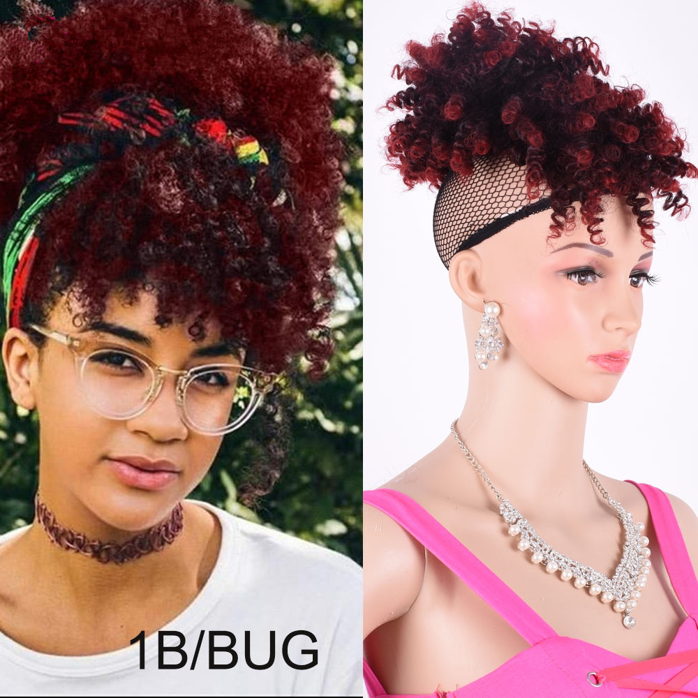 High Puff Afro Kinky Curly Drawstring Ponytail Synthetic Hair Extensions  Hair Ponytail with Clip in
