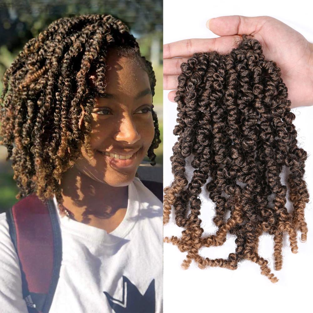 Pre-twisted Spring Twist Hair Pre-Twisted Passion Crochet Braids Short Curly Bomb Spring Twist Hair