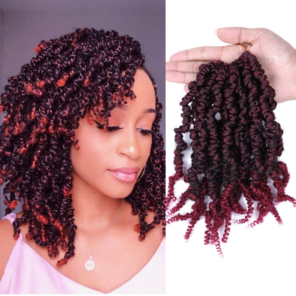 Pre-twisted Spring Twist Hair Pre-Twisted Passion Crochet Braids Short Curly Bomb Spring Twist Hair