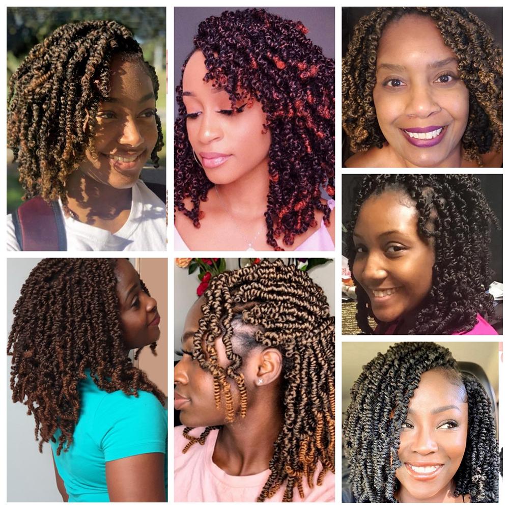 Pre-twisted Spring Twist Hair Pre-Twisted Passion Crochet Braids Short Curly Bomb Spring Twist Hair