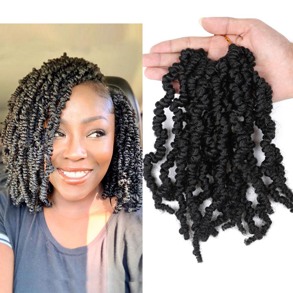Pre-twisted Spring Twist Hair Pre-Twisted Passion Crochet Braids Short Curly Bomb Spring Twist Hair