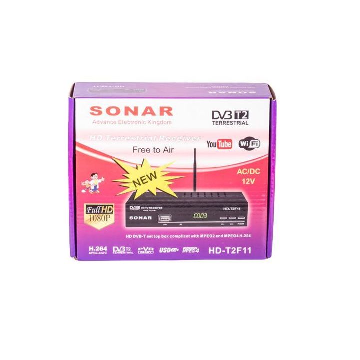 Sonar Free to Air Digital Decoder. No Monthly Charges. Full HD1080P with USB Sonar