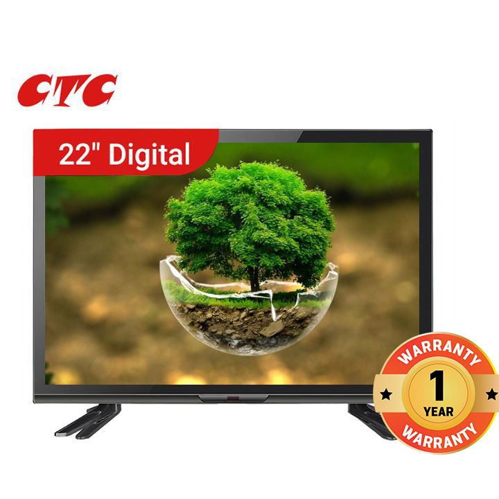 CTC 22" inch Digital Full HD LED TV AC/DC (12V) Television,Inbuilt Decoder for Local Channels, Multiple HDMI&USB Ports,Energy Saving 1 Year Waranty