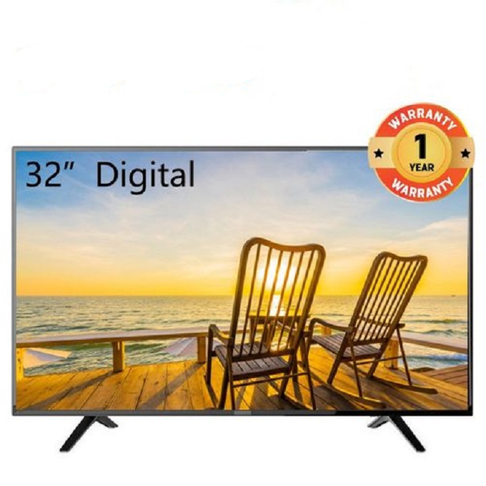 CTC 32 Inch Frameless AC/DC Digital TV LED HD Television Inbuilt Decoder,USB HDMI,VGA Wide Color Enhancer Multilanguage+7 Free Gifts