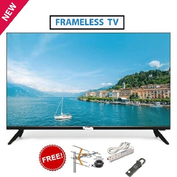 VITRON HTC3218 32 INCH FRAMELESS HD DIGITAL TV WITH INBUILT DECODER for FREE to Air Channels 14 Months Warranty+ A FREE AERIAL+FREE 4-WAY EXTENSION +FREE FLASH DISK