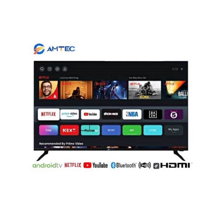 Amtec 32R1S 32" inch Bluetooth enabled Television Smart Android TV Digital TV Inbuilt Decoder Built-in WIFI Appstore 1GB DDR,8GB RAM,4-CORE LED TV+ 8 FREE GIFTS