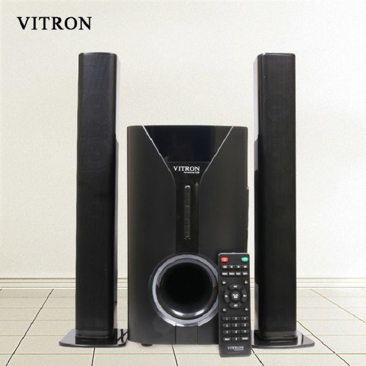 【BIG OFFER】Vitron 2.1CH Multimedia Bluetooth Woofer Speaker System Subwoofer Soundbar BT/USB/SD/FM Subwoofer Home Audilo System Soundbar with Remote Control 9000W V527 Black 9000W v527