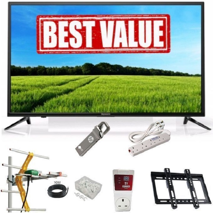 VITRON 32" Inch HD FRAMELESS LED TV DIGITAL Television Inbuilt Decoder for Local Channels, Wide Color Enhancer 3*HDMI 2*USB Ports HTC3218 + 6 FREE GIFTS