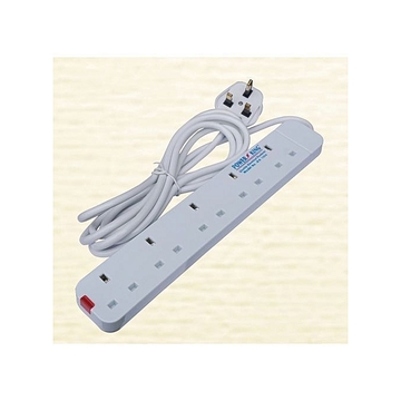 5- Way Power Extension Cable White