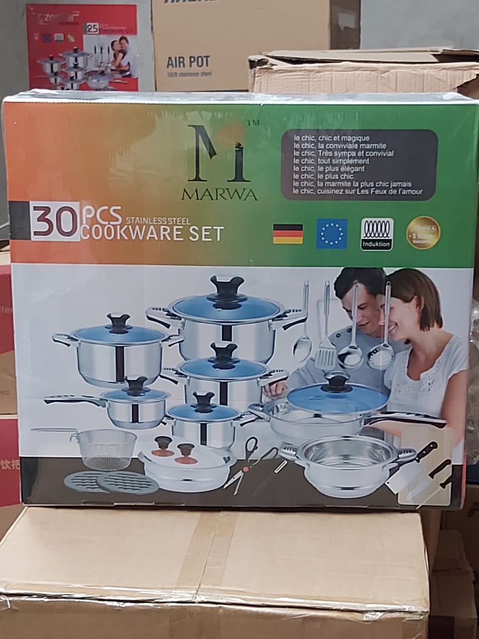 Marwa 30 PCS Stainless Steel Cookware Set