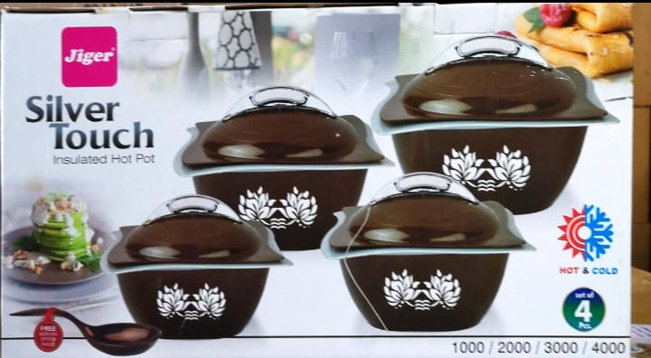 4Pcs Silvertouch insulated hotpots