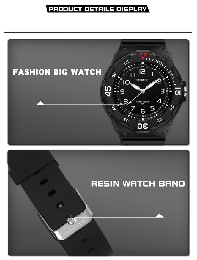 SANDA brand waterproof 30M fashion trend with men&apos;s and women&apos;s watches, lovers&apos; watches