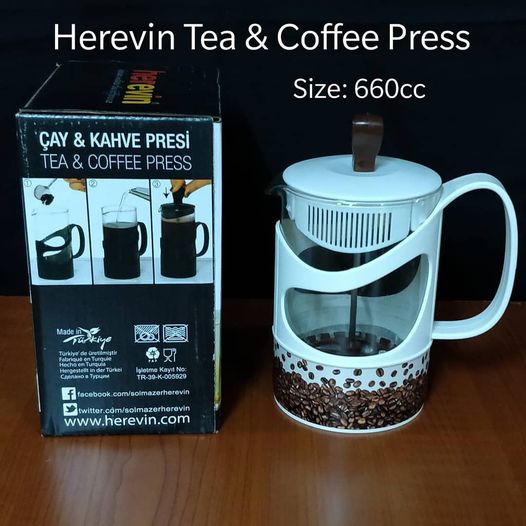 herevin tea and coffee press material acrylic