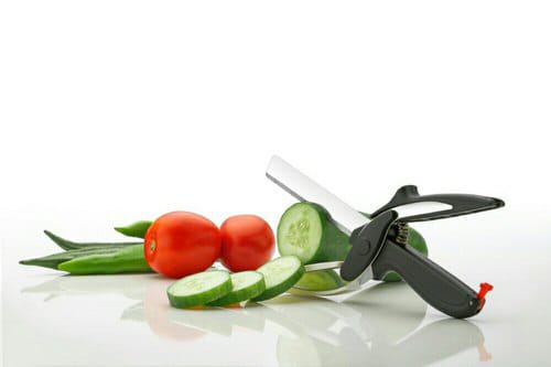 2 in 1 Multifunction Scissors Kitchen Knife Clever Cutter Stainless  Shown in the picture one size