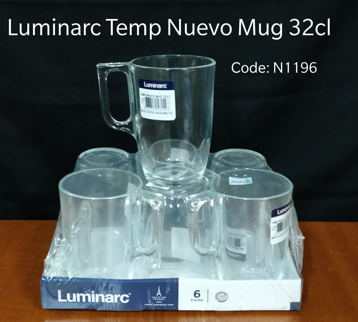 Luminarc Temp nuevo kitchen mug set of six clear as pictured