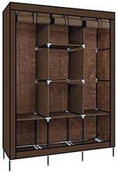 3 Columns Wooden Large Capacity Wardrobe Assemble Closets Portable Home Storage