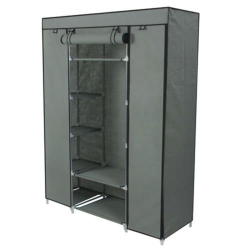 3 Columns Wooden Large Capacity Wardrobe Assemble Closets Portable Home Storage
