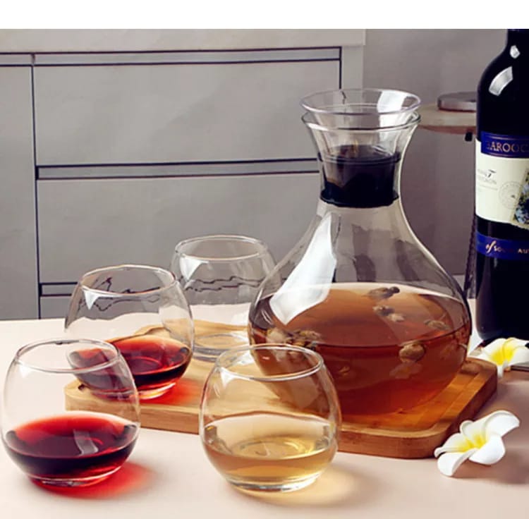 1500ml 5pc Set Multipurpose Heat resistant kitchen glass Decanter (1 decanter + 4 glasses)