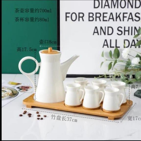 Class Unique 8pc Ceramic Kitchen Coffee Set White As Pictured