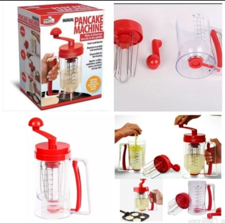 Manual Pancake Machine with a manual mixer and dispenser as Pictured