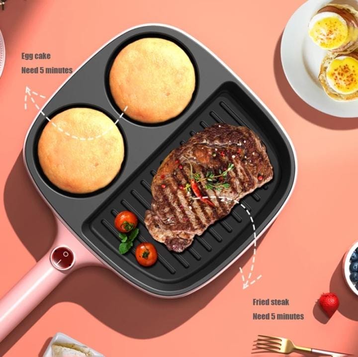 Three slots Electric Mini frying pan