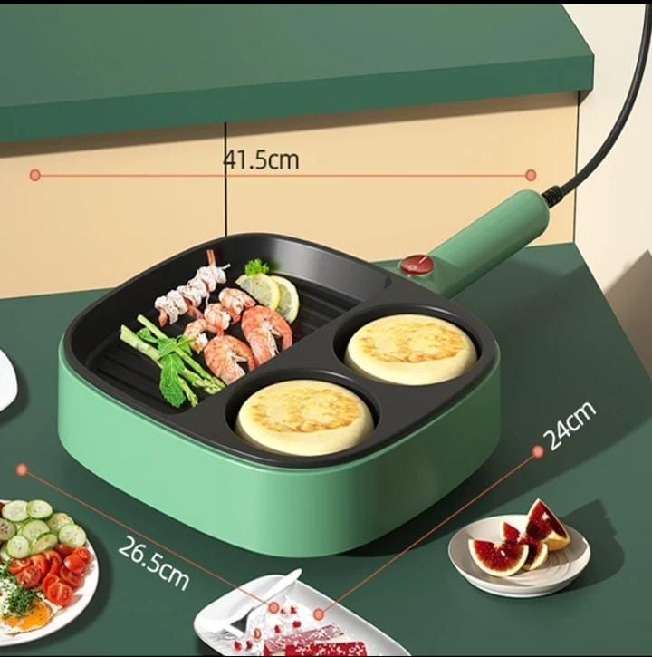 Three slots Electric Mini frying pan
