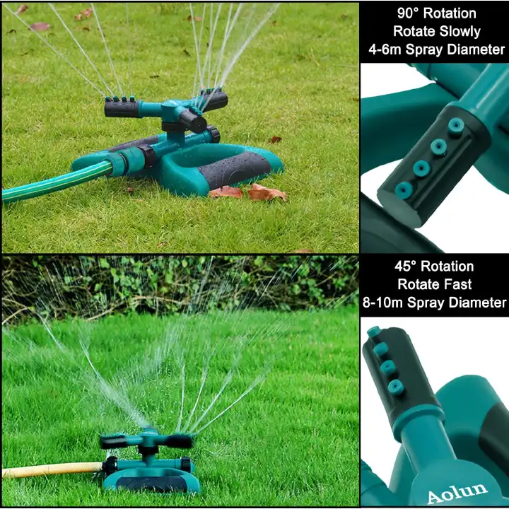 3 arm garden sprinkler with 2 spray options now available