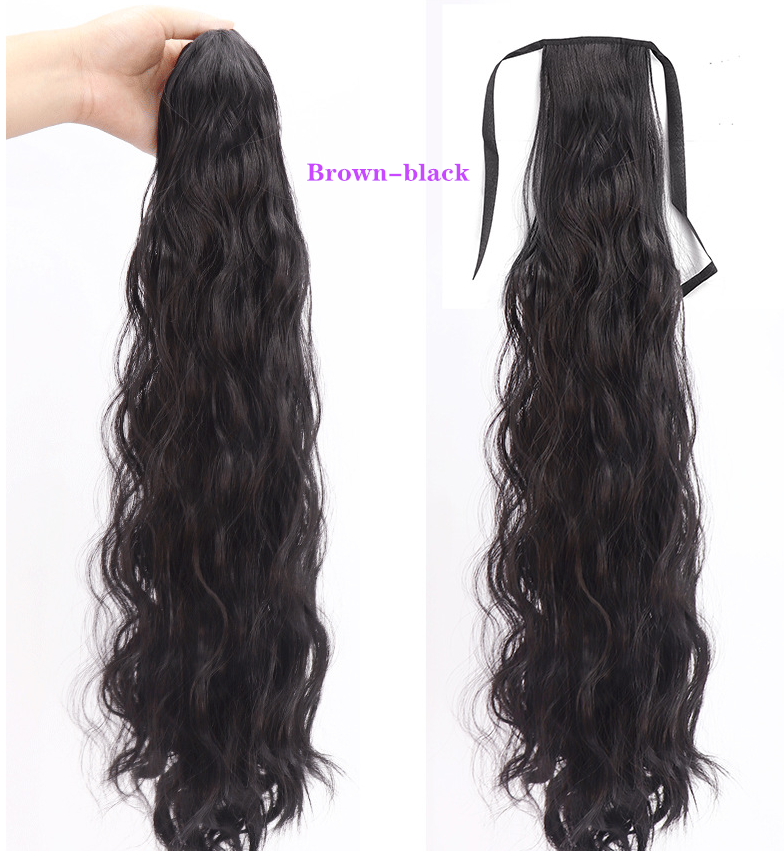 Ponytail wig Lace-up ponytail Clip-on ponytail Corn Wavy Long Ponytail Synthetic Hairpiece Wrap