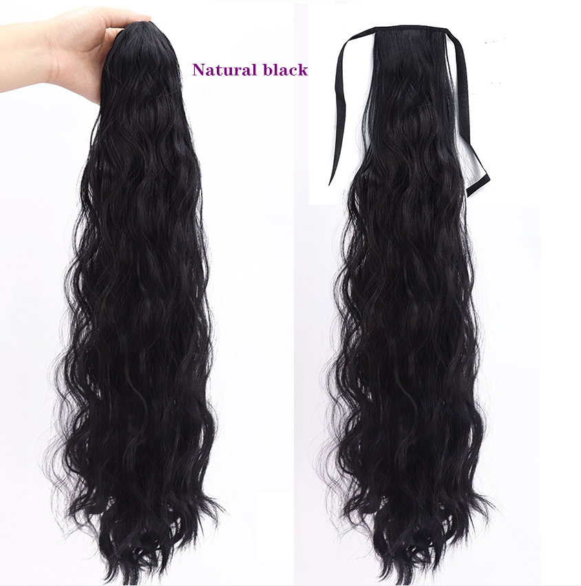 Ponytail wig Lace-up ponytail Clip-on ponytail Corn Wavy Long Ponytail Synthetic Hairpiece Wrap