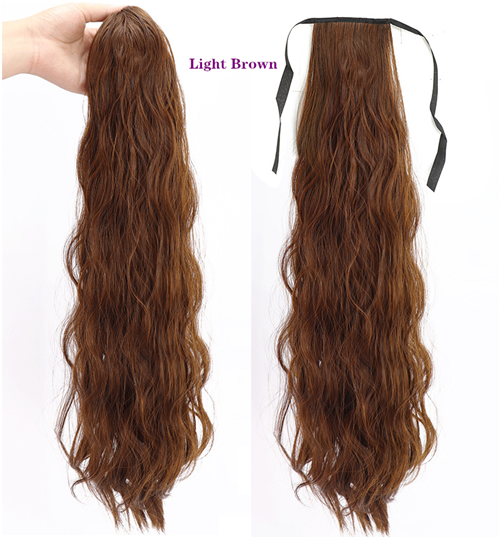 Ponytail wig Lace-up ponytail Clip-on ponytail Corn Wavy Long Ponytail Synthetic Hairpiece Wrap