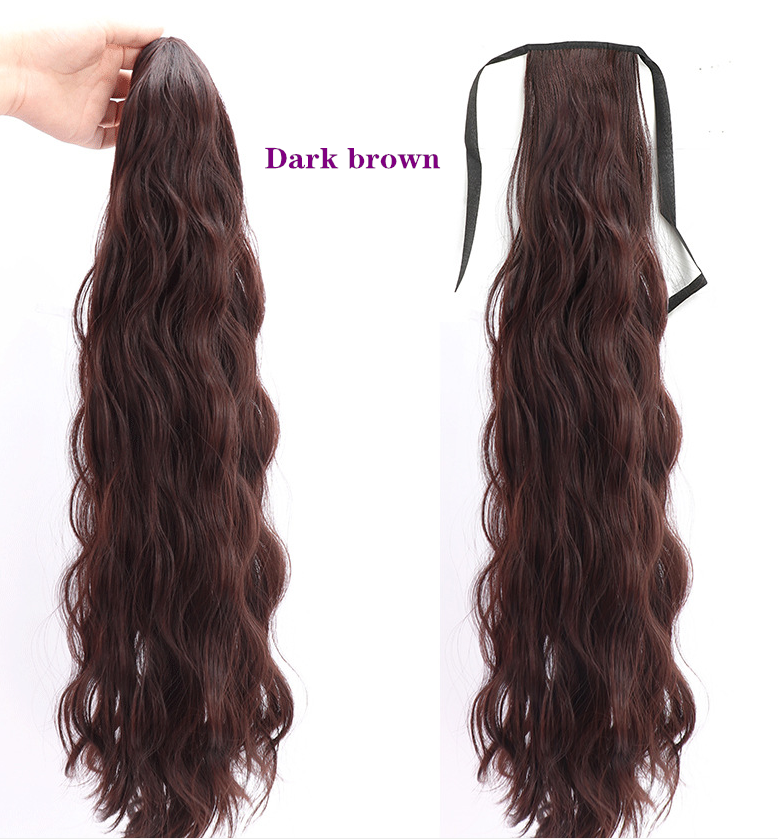 Ponytail wig Lace-up ponytail Clip-on ponytail Corn Wavy Long Ponytail Synthetic Hairpiece Wrap